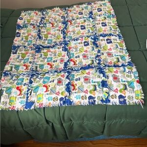 Kids' Animal Patchwork Rag Quilt - Blue & Multicolor
